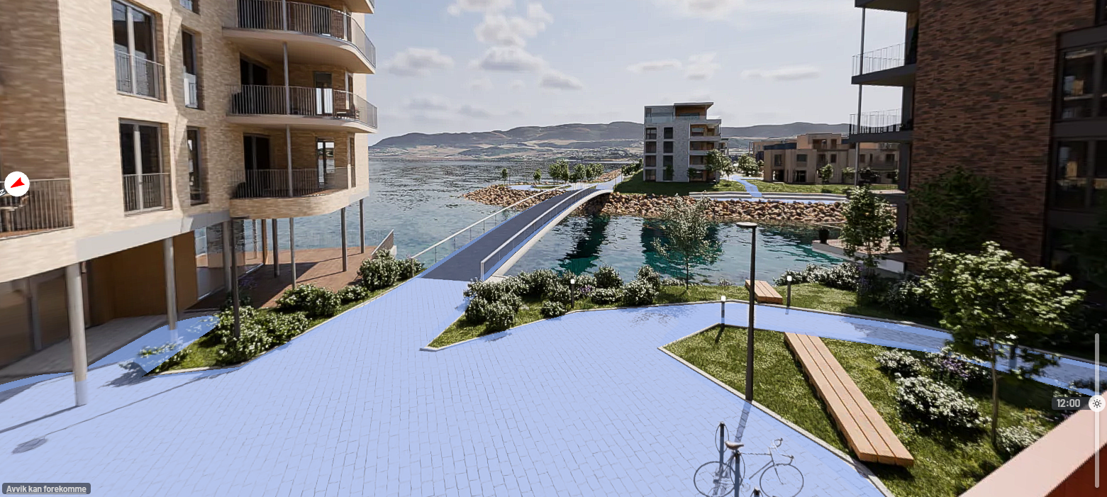 Se leilighetens utsikt og solforhold via denne linken: https://grilstad-marina.plyo.cloud/?y=101&p=360&point=1472199952512&selected=Balcony+1%3A%3AE204