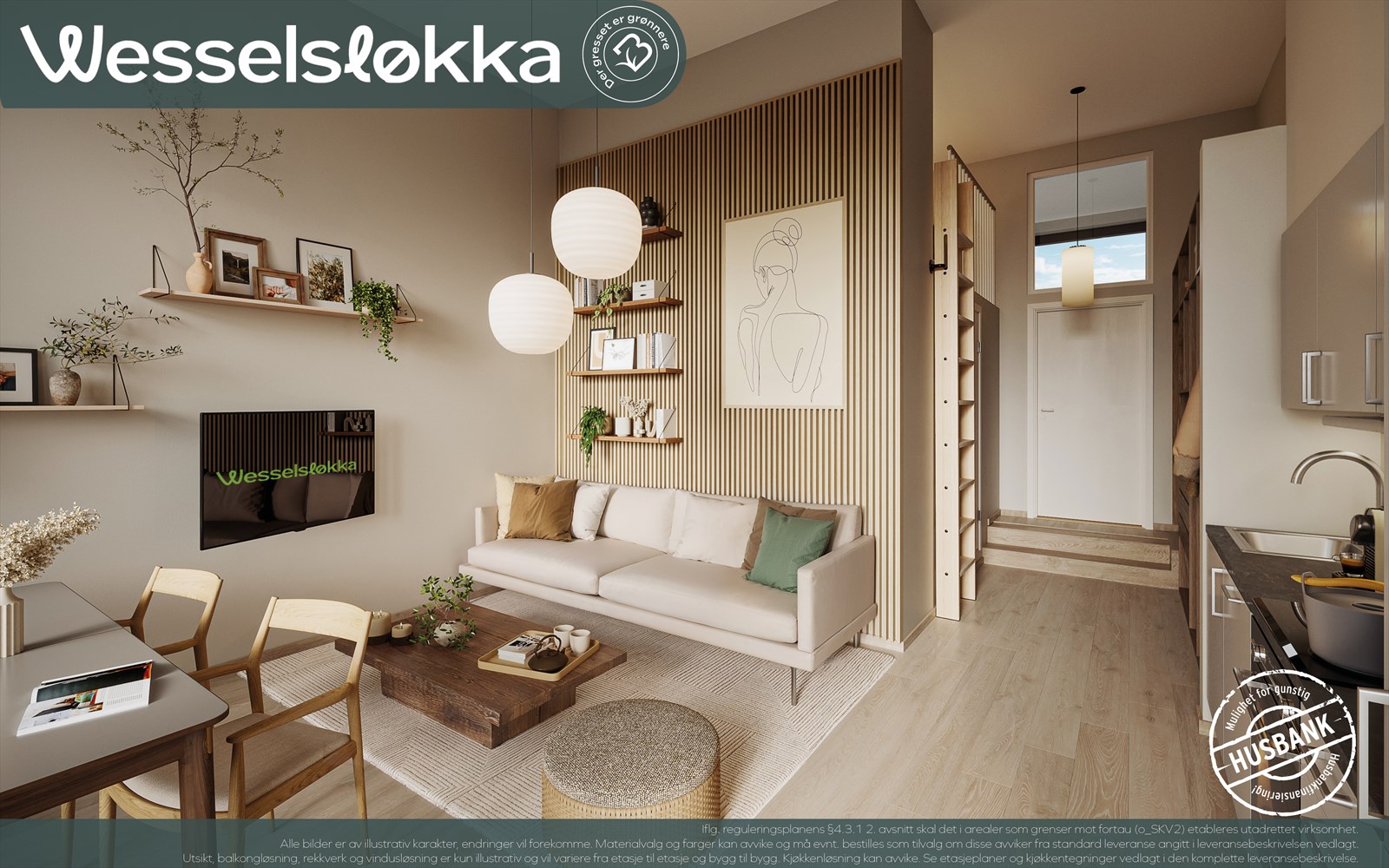 På Wesselsløkka introduserer vi også en ny leilighetstype vi har valgt å kalle Bokal. En kombinasjon av bolig og lokale. Her får du leilighet med eget areal godkjent til å drive næringsvirksomhet i