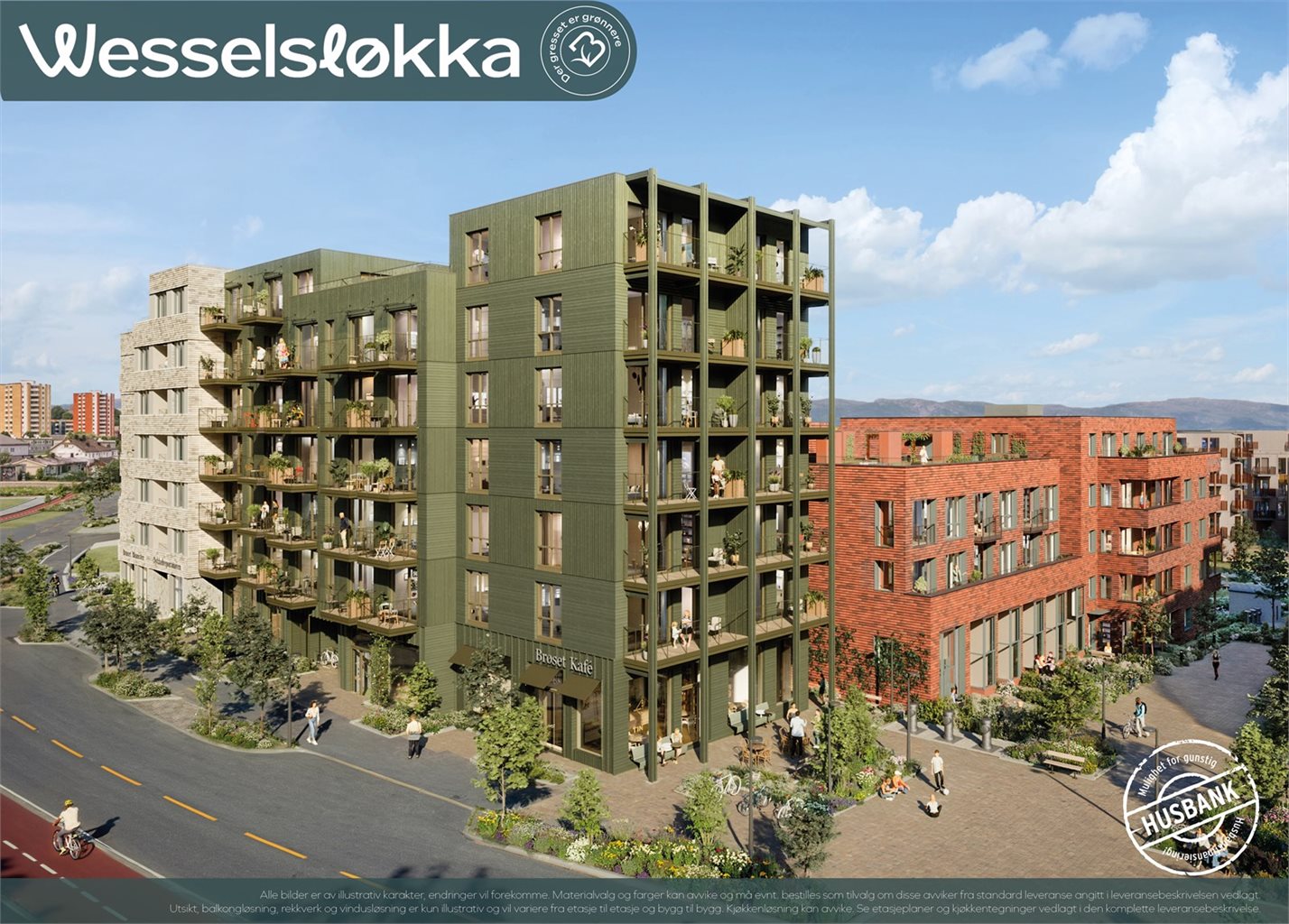 Velkommen til Trondheims største nye parkområde, Brøset, og første byggetrinn Wesselsløkka.no! Først på Wesselsløkka og Brøset kommer hus A2. Her får du flotte 2 og 3-romsleiligheter i et særdeles attraktivt beliggende bygg.
