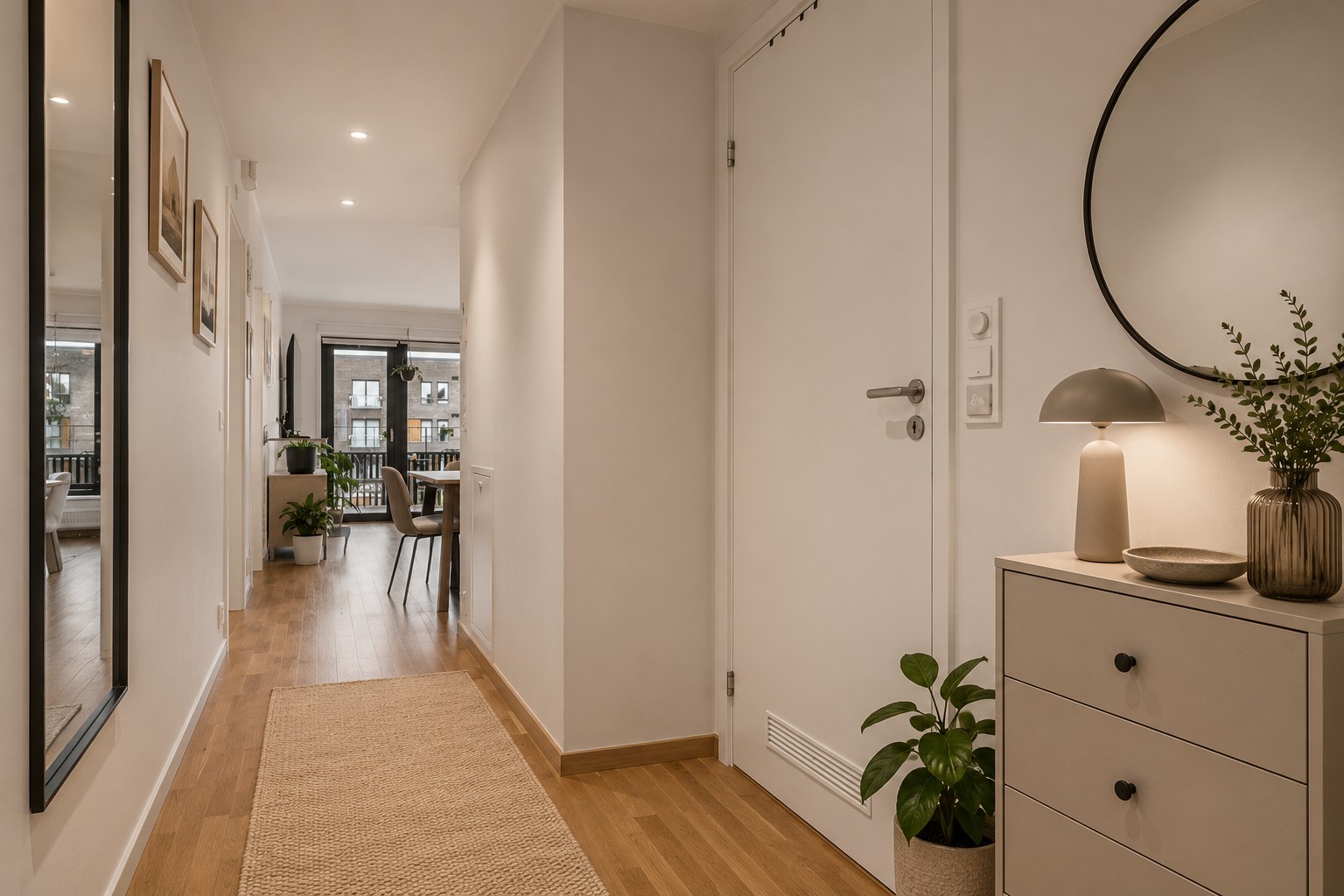 Mye av det elektriske anlegget er oppgradert med smart dimmere på lys og termostat på bad og entre. Illustrativt 3D bilde som viser møbleringsmuligheter. Avvik kan forekomme. 