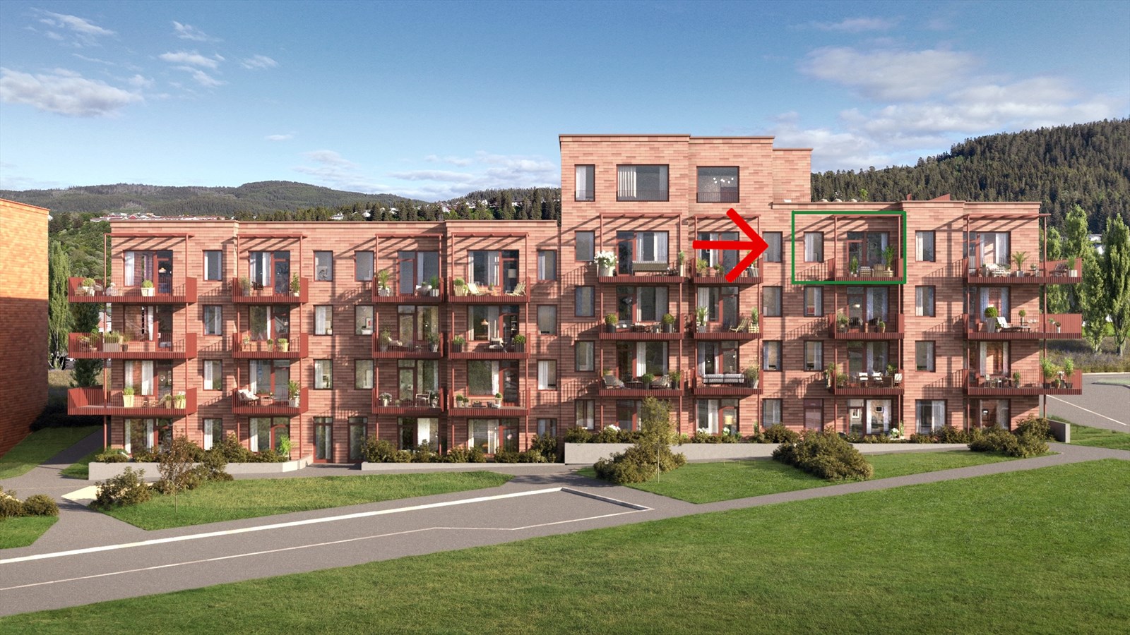 Lekker 2-romsleilighet i 3. etasje under oppføring på Overvik. Her får du en svært god planløsning! Bildet er en illustrasjon.