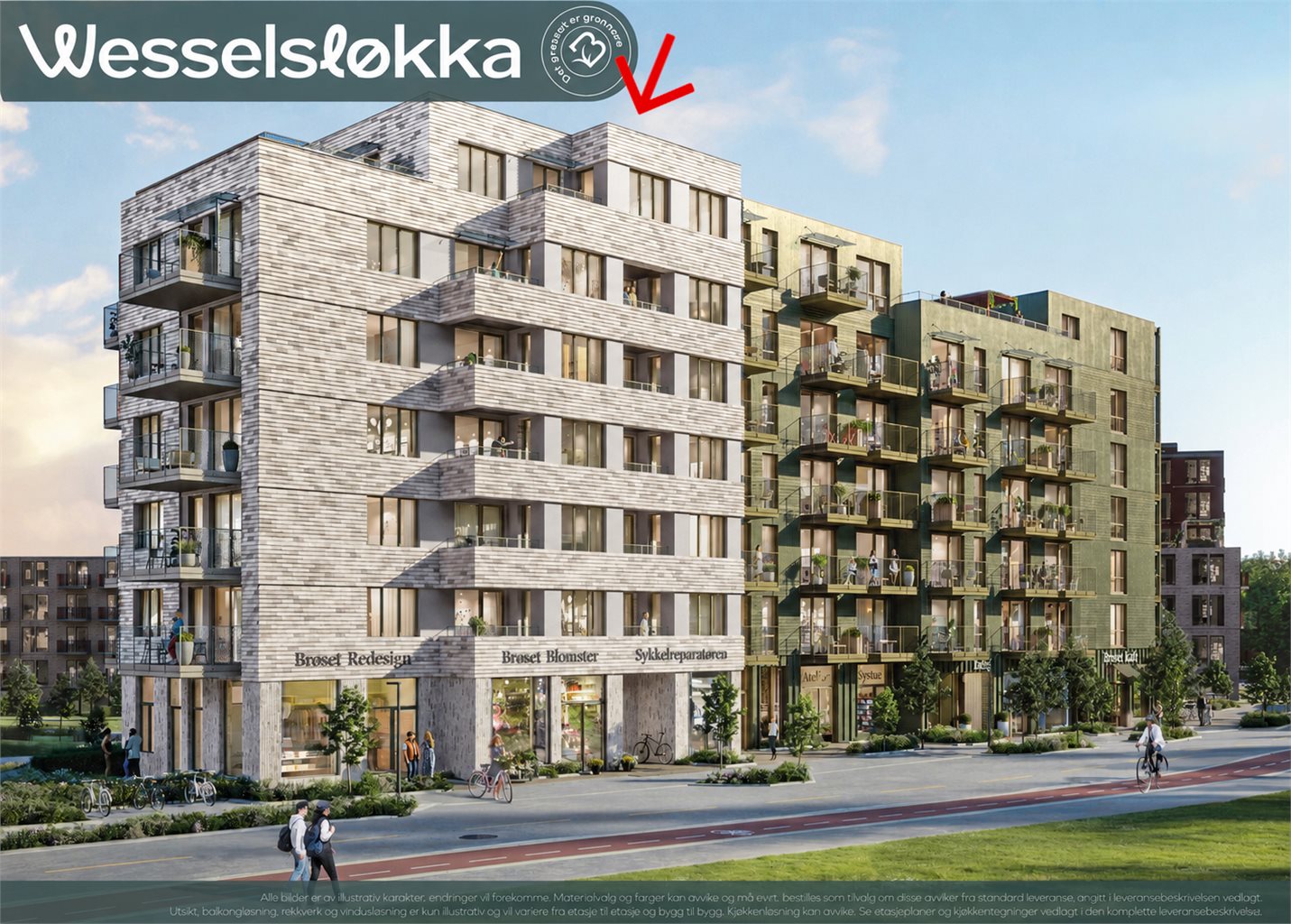 Velkommen til Wesselsløkka og leilighet A1-702 - Her har du muligheten til å sikre deg en lekker 3-roms leilighet i byggets toppetasje. Her får du egen privat balkong, og felles takterrasse i samme etasje.