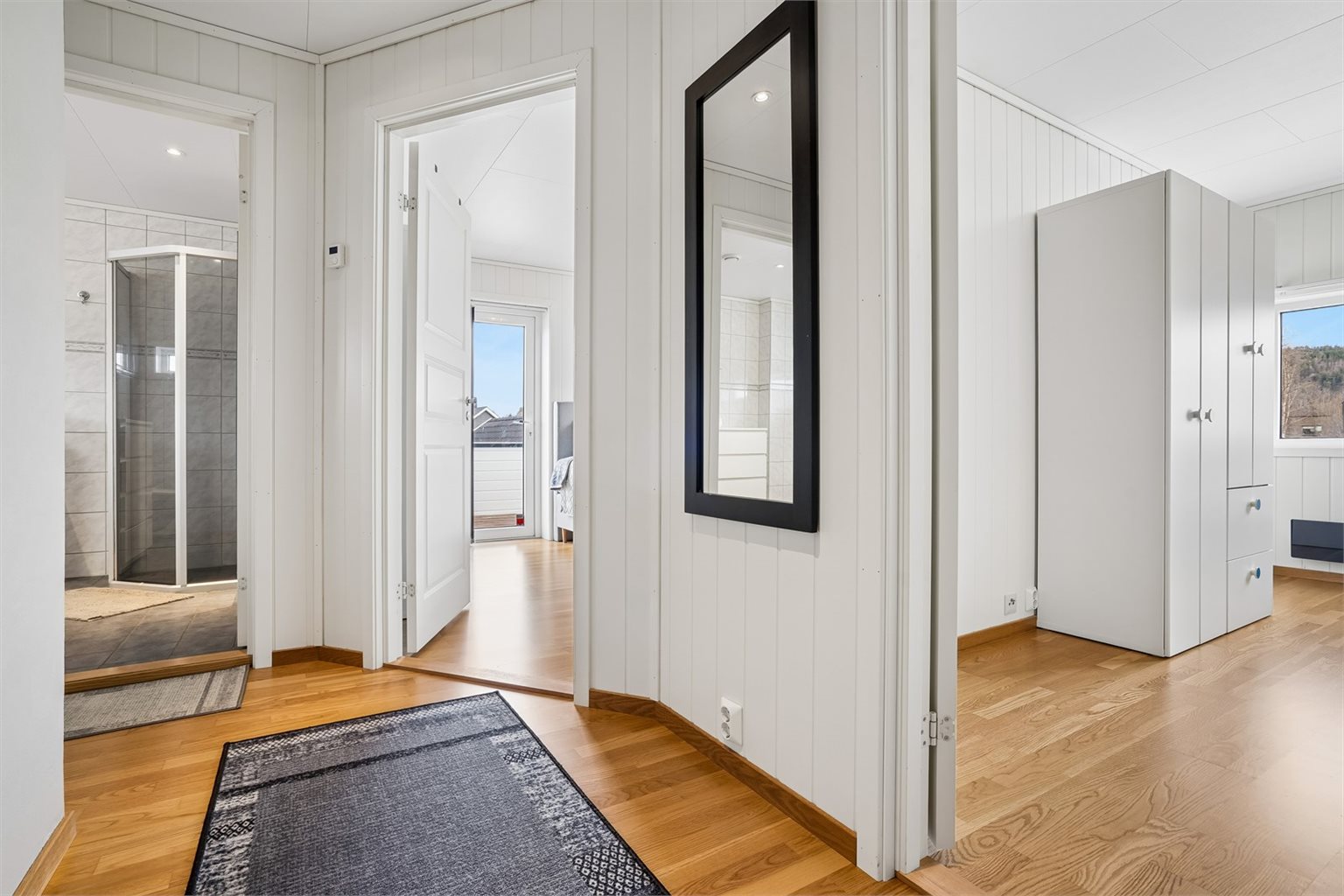 Loftsgangen knytter sammen 3 soverom og badet i 2. etasje