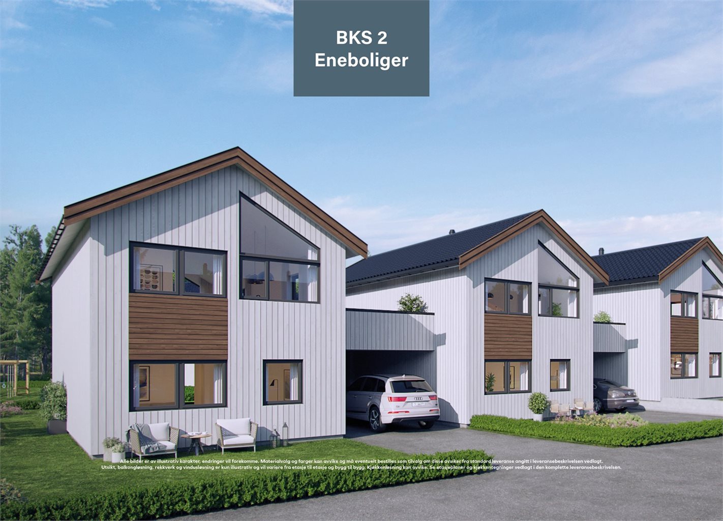 Her byr vi på praktiske eneboliger med gode planløsninger, nyboligstandard, hage og egen carport utenfor boligen.