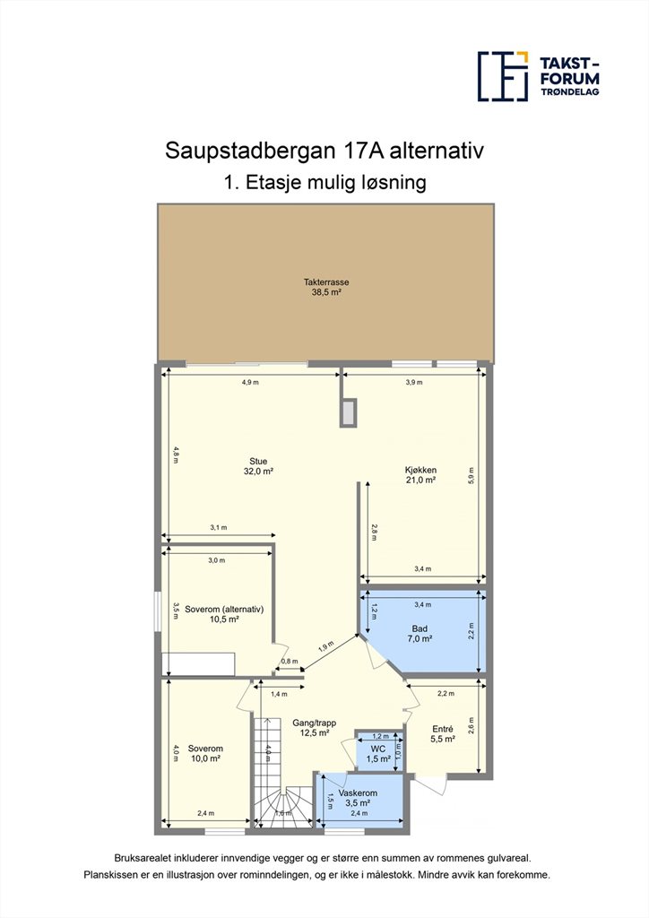 Alternativ planskisse - 1.etasje