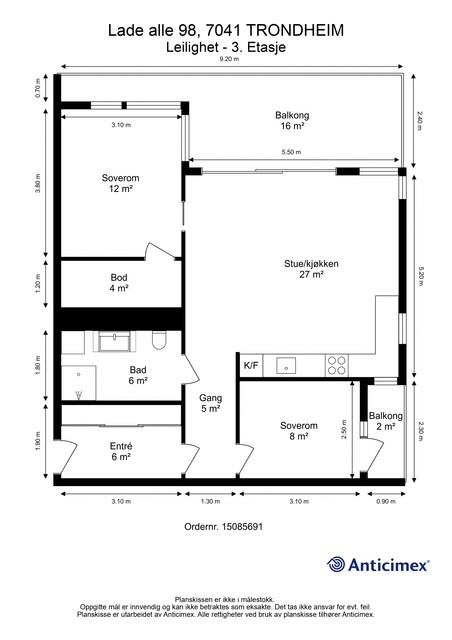 Planskisse - 3. etasje.