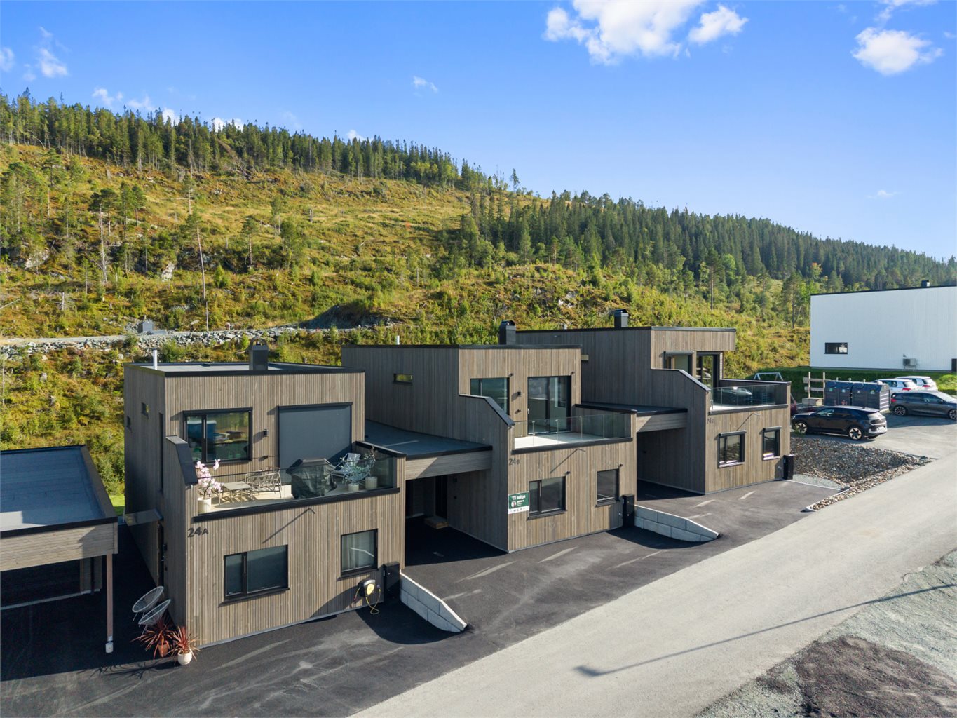 Fra området er det kort avstand til naturen, kollektivtransport, barnehage, skole og Melhus sentrum